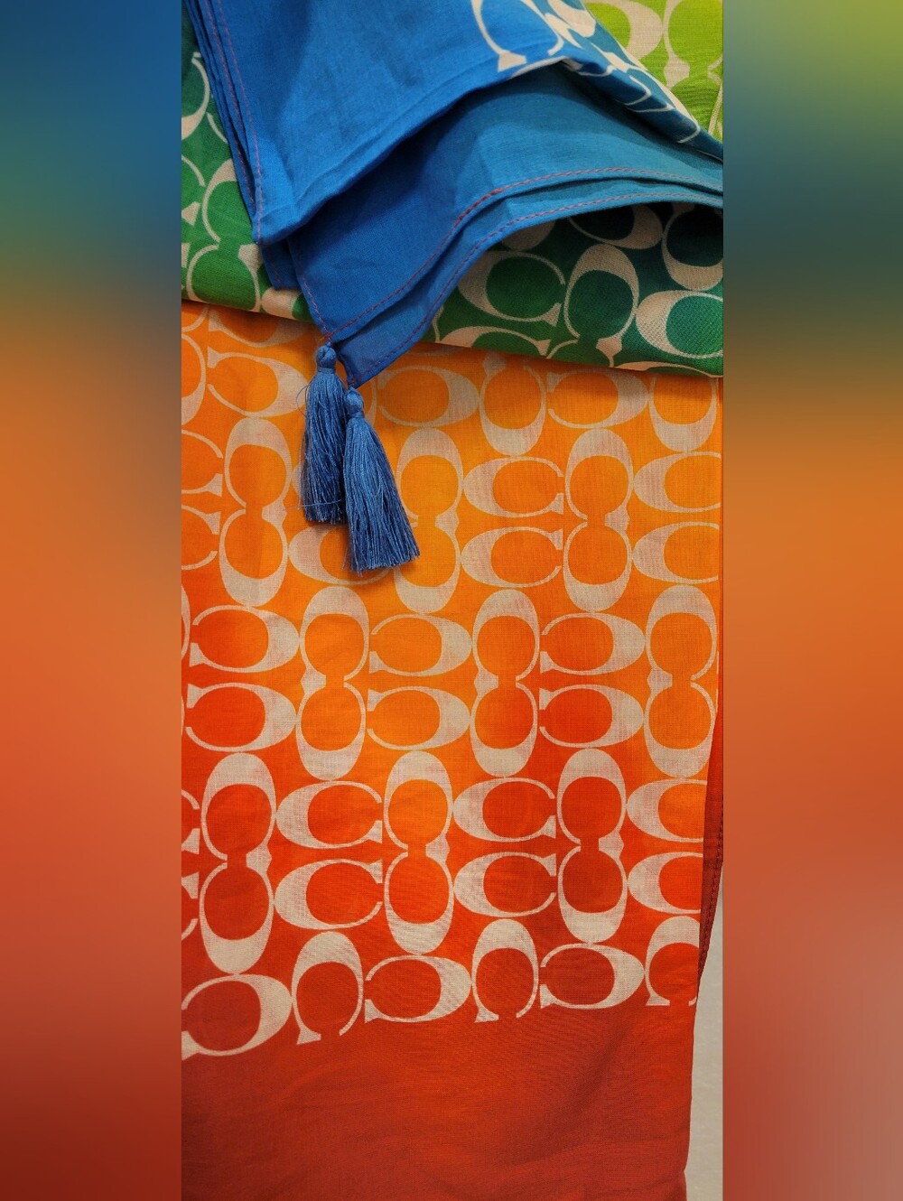 COACH Rainbow Tiedy Sarong NWT - Picture 2 of 7